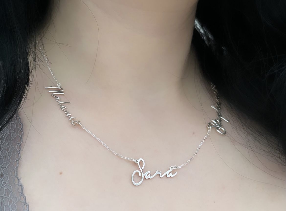 Customer photo review of 3er Signatur Namenskette | 18K vergoldet
