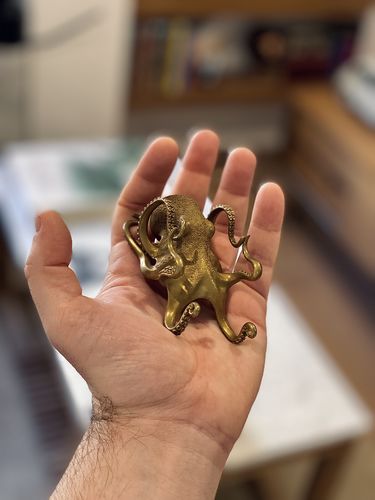 Customer photo review of Brass Octopus Phone Holder