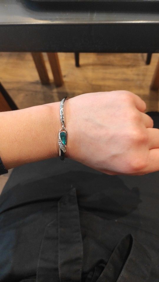 Customer photo review of Sapphire Silver Charm Bracelet