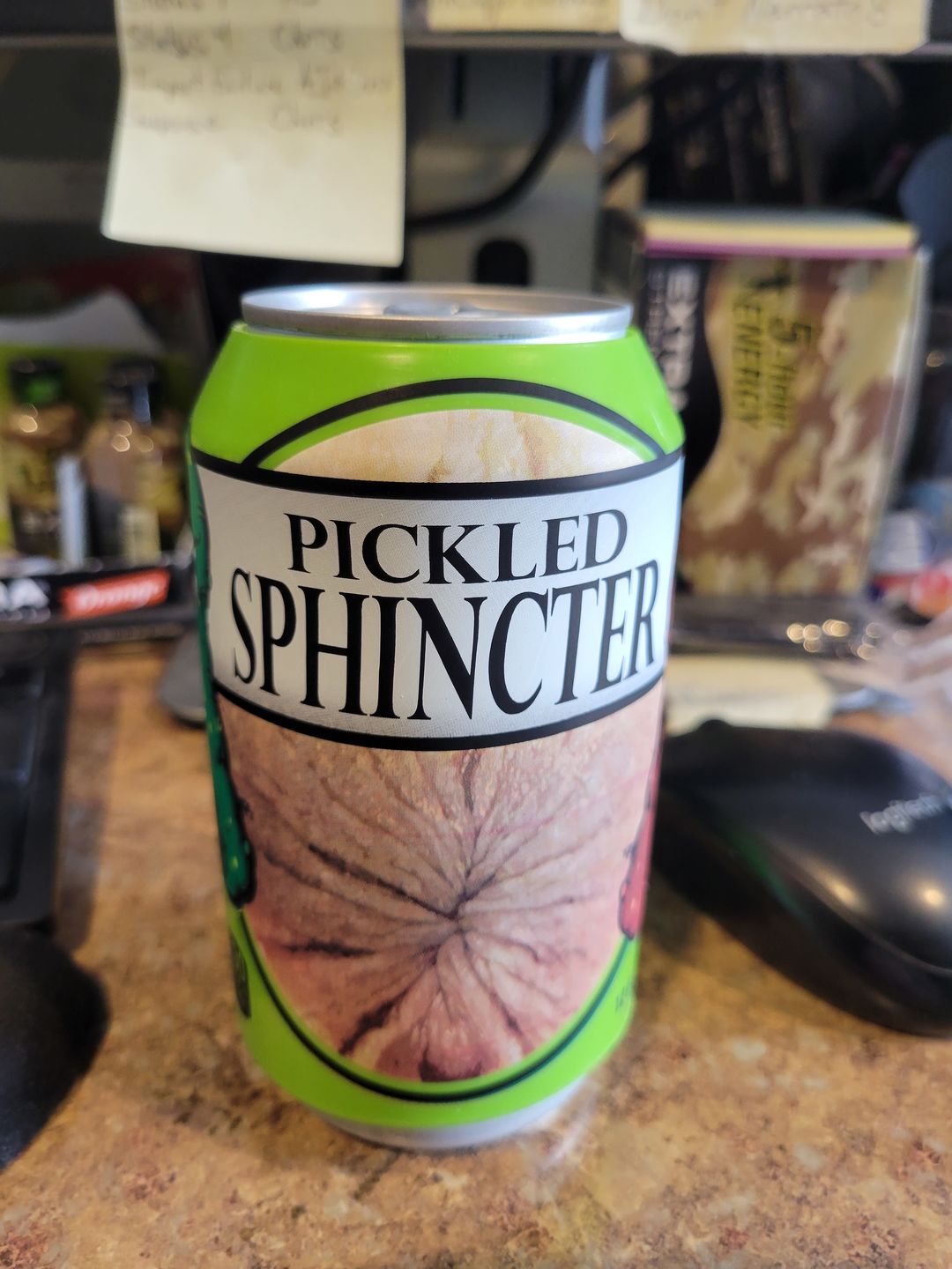 Customer photo review of Pickled Sphincter Beersy Silicone Sleeve Hide-a-Beer Can Cooler