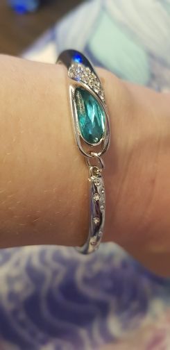 Customer photo review of Sapphire Silver Charm Bracelet