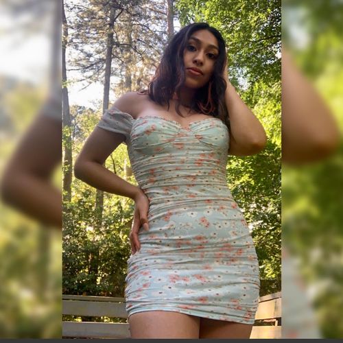 Customer photo review of Sadie Mini Dress (FLORAL)