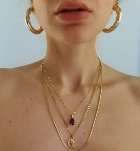 Customer photo review of Uppercase initial necklace