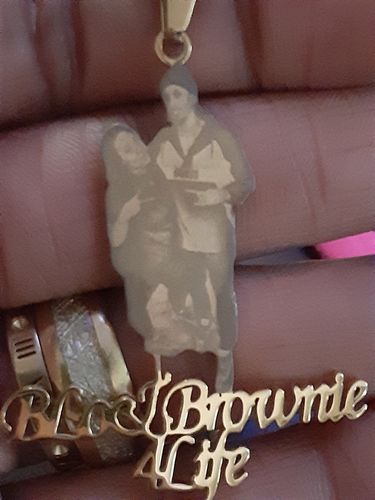 Customer photo review of Lovers Charm™ 18K Custom Engraved Necklace