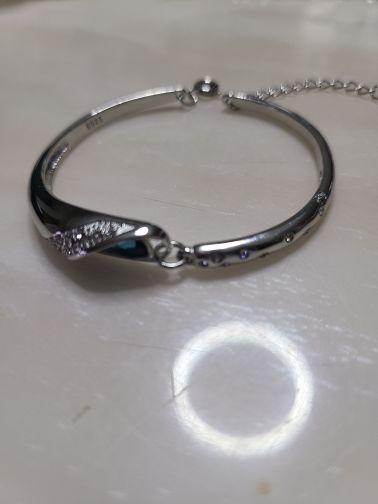 Customer photo review of Sapphire Silver Charm Bracelet