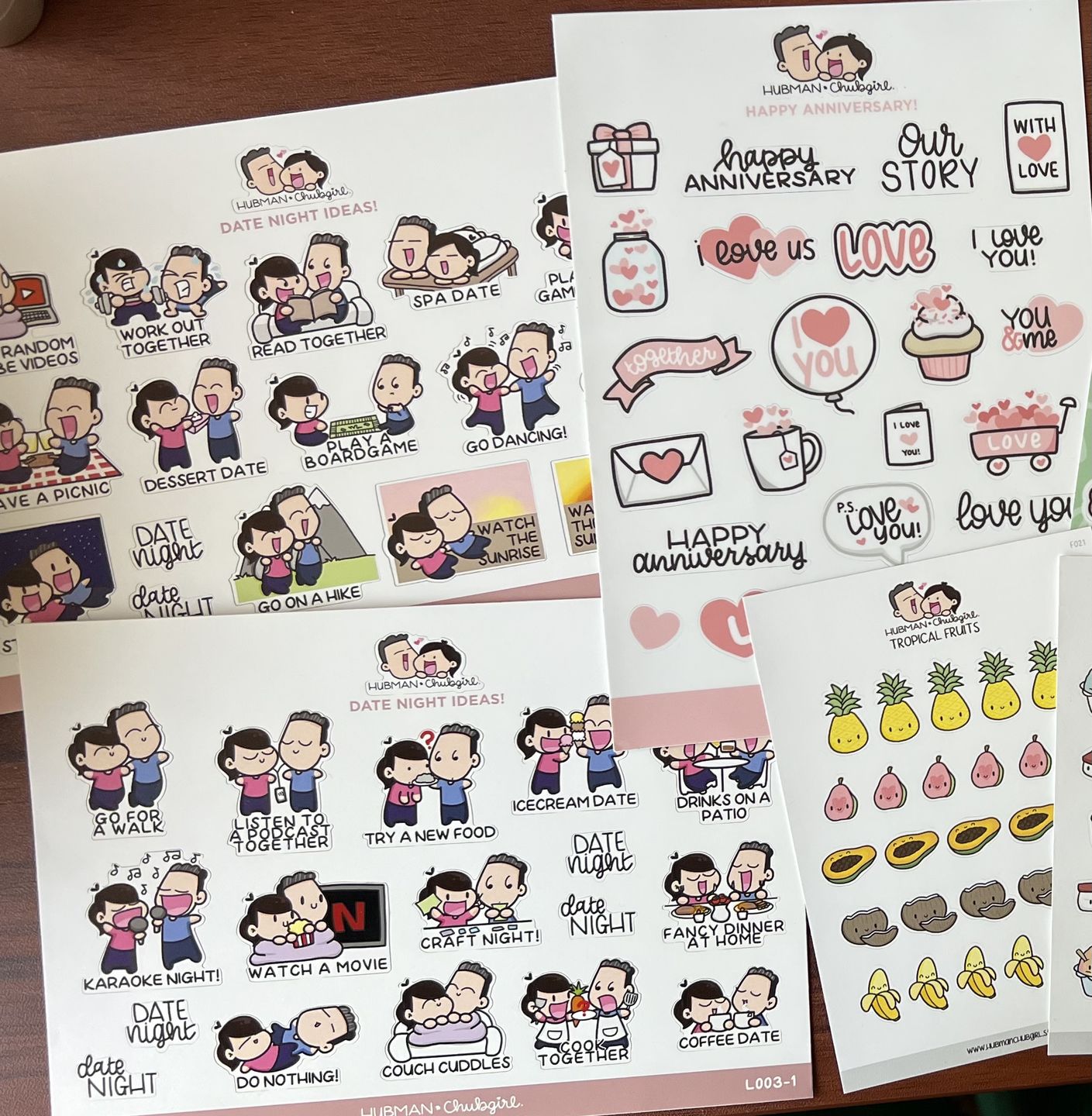 Customer photo review of Date Night Ideas Sticker Set