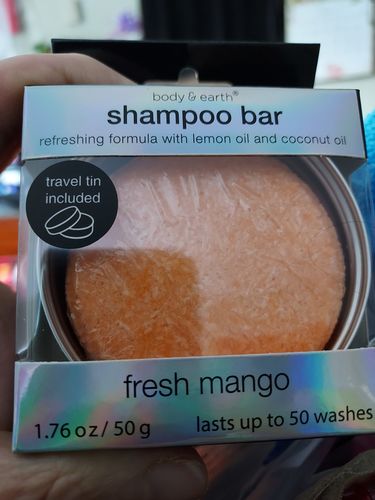 Customer photo review of Mango Shampoo Bar