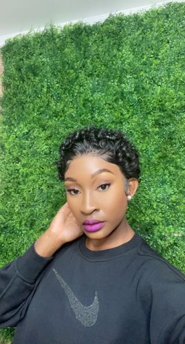 Customer photo review of Sensationnel Shear Muse™ Empress  Short Lace Front Wig Amina