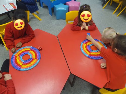 Customer photo review of 2 FOR 1 | Round Rainbow Pop It Board Game | 4 Player