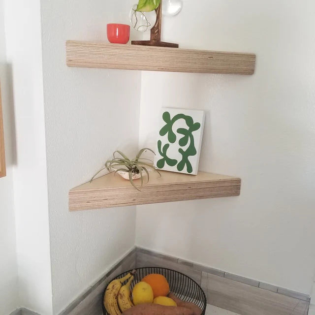 Customer photo review of Boomerang Corner Shelf