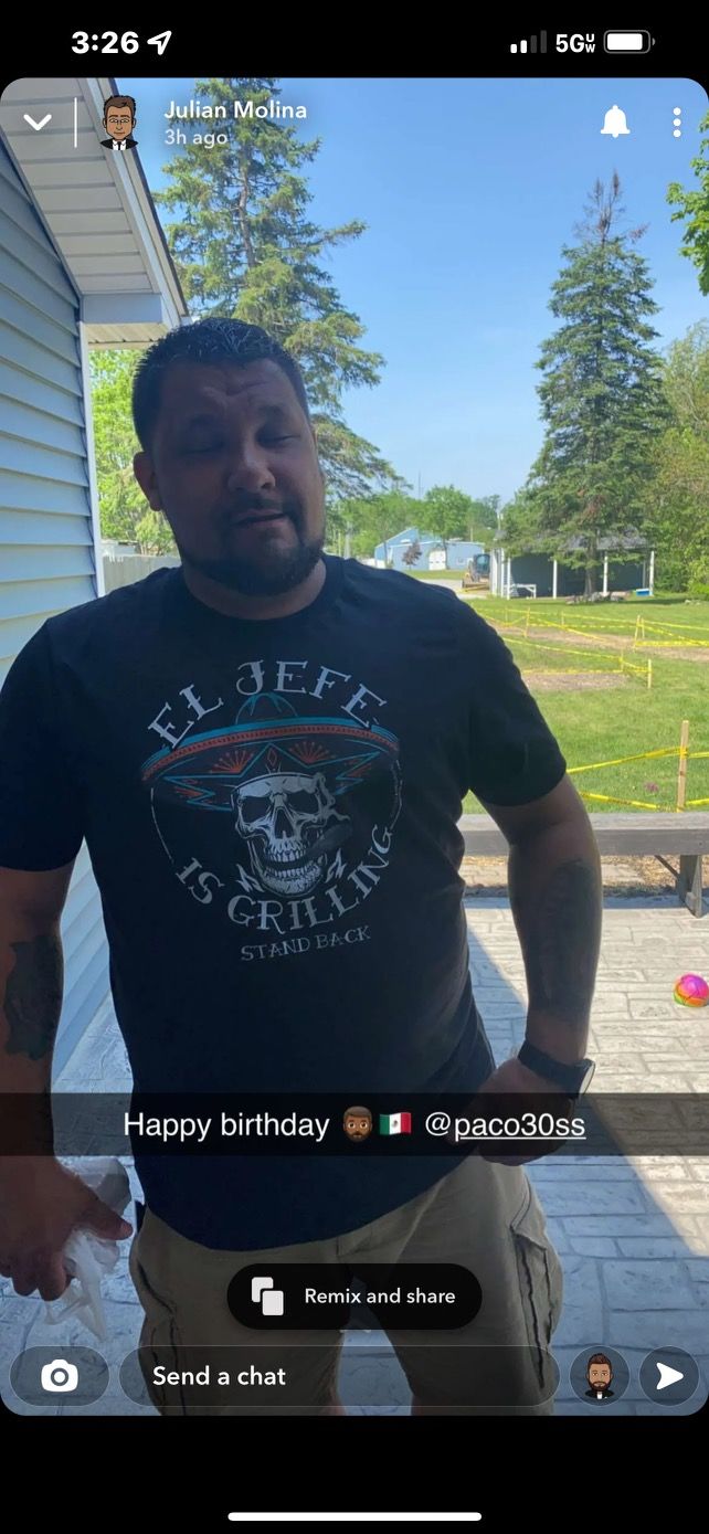 Customer photo review of Premium El Jefe Is Grilling OG Greaser Tee