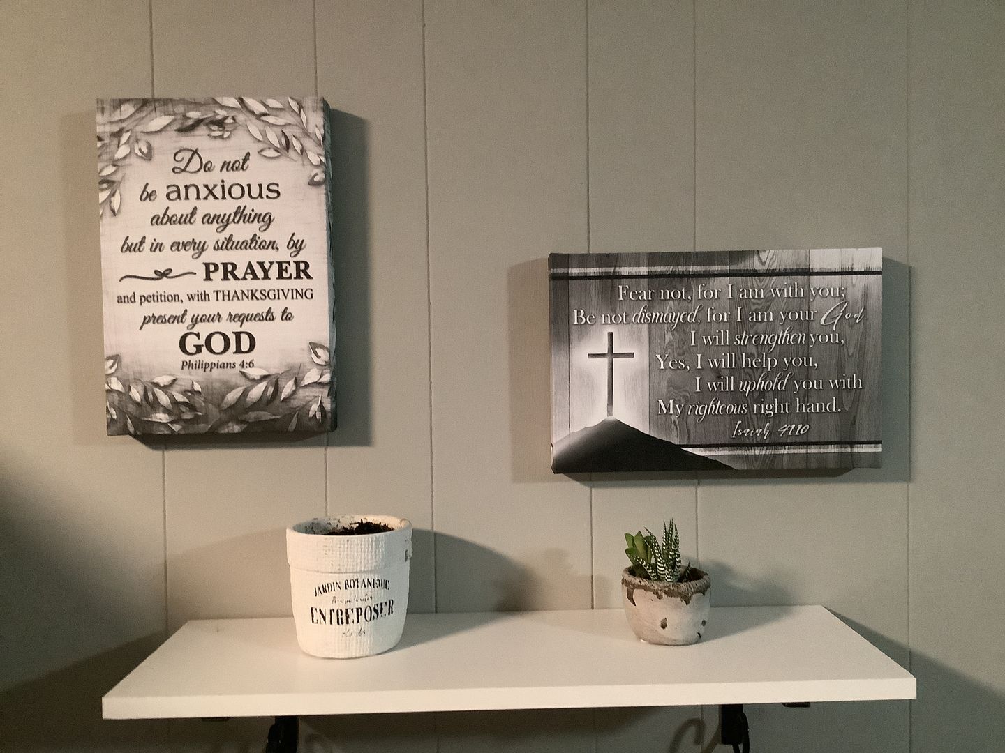 Customer photo review of Isaiah 41:10 Wall Art, Fear Not For I Am With You Wall Art Canvas Print