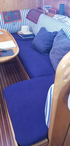 Customer photo review of Housse de Coussin Bleu Marine Pour Siège D'assise De Canapé - Fauteuil