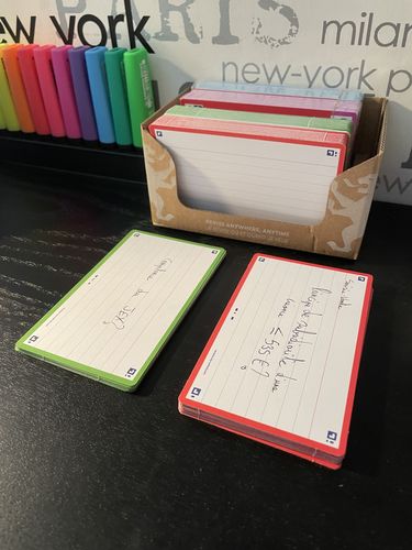 Avis photo d'un client sur Flashcards FLASH 2.0 OXFORD # 80 cartes 7,5 x 12,5 cm - ligné