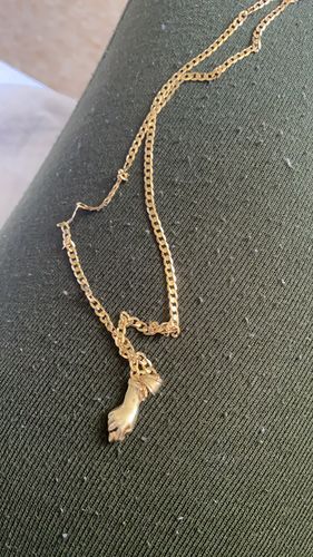 Customer photo review of 14K Azabache Pendant With Solid Cuban Chain Flat (Baby Newborn) by GD ™