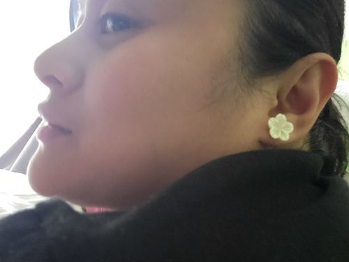 Customer photo review of Gumamela Mother of Pearl Earrings