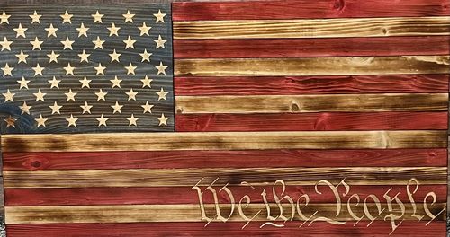 Customer photo review of 50 Star American Flag Metal Stencil (14 gauge steel)