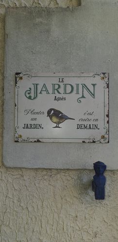 Customer photo review of Joie dans le jardin – Outdoor-Pancarte de porte