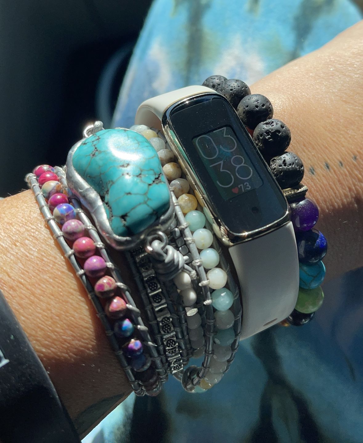 Customer photo review of Healing Turquoise Protection Wrap Bracelet