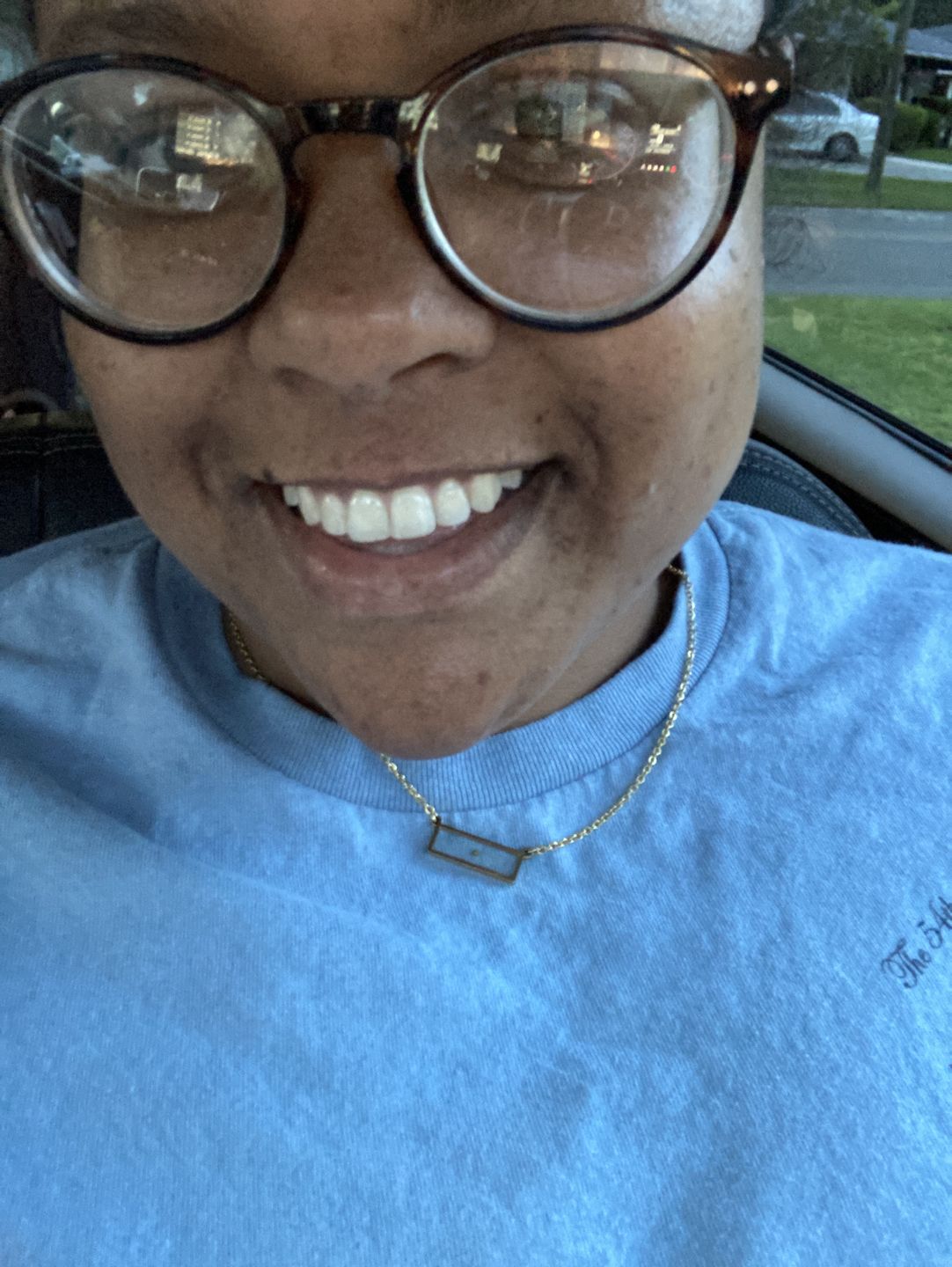 Customer photo review of Mustard Seed of Faith - Bar Necklace