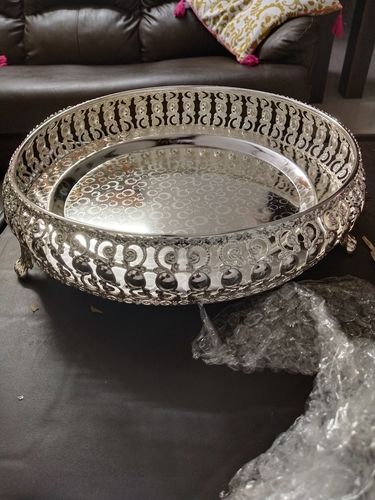 Customer photo review of Peacock Designed Silver Tray  GT 18