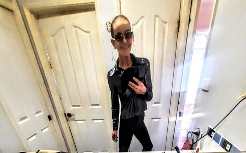 Customer photo review of Sheen Single Breasted Long Sleeve Top