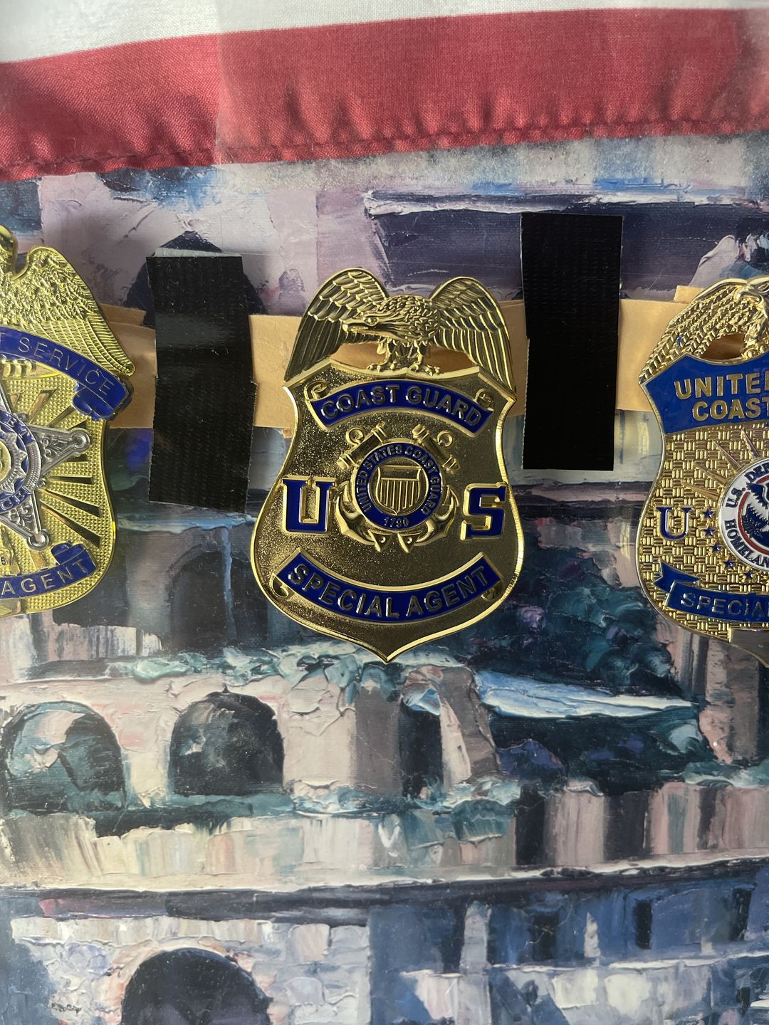 Customer photo review of US Coast Guard Special Agent Badge Solid Copper Replica Movie Props