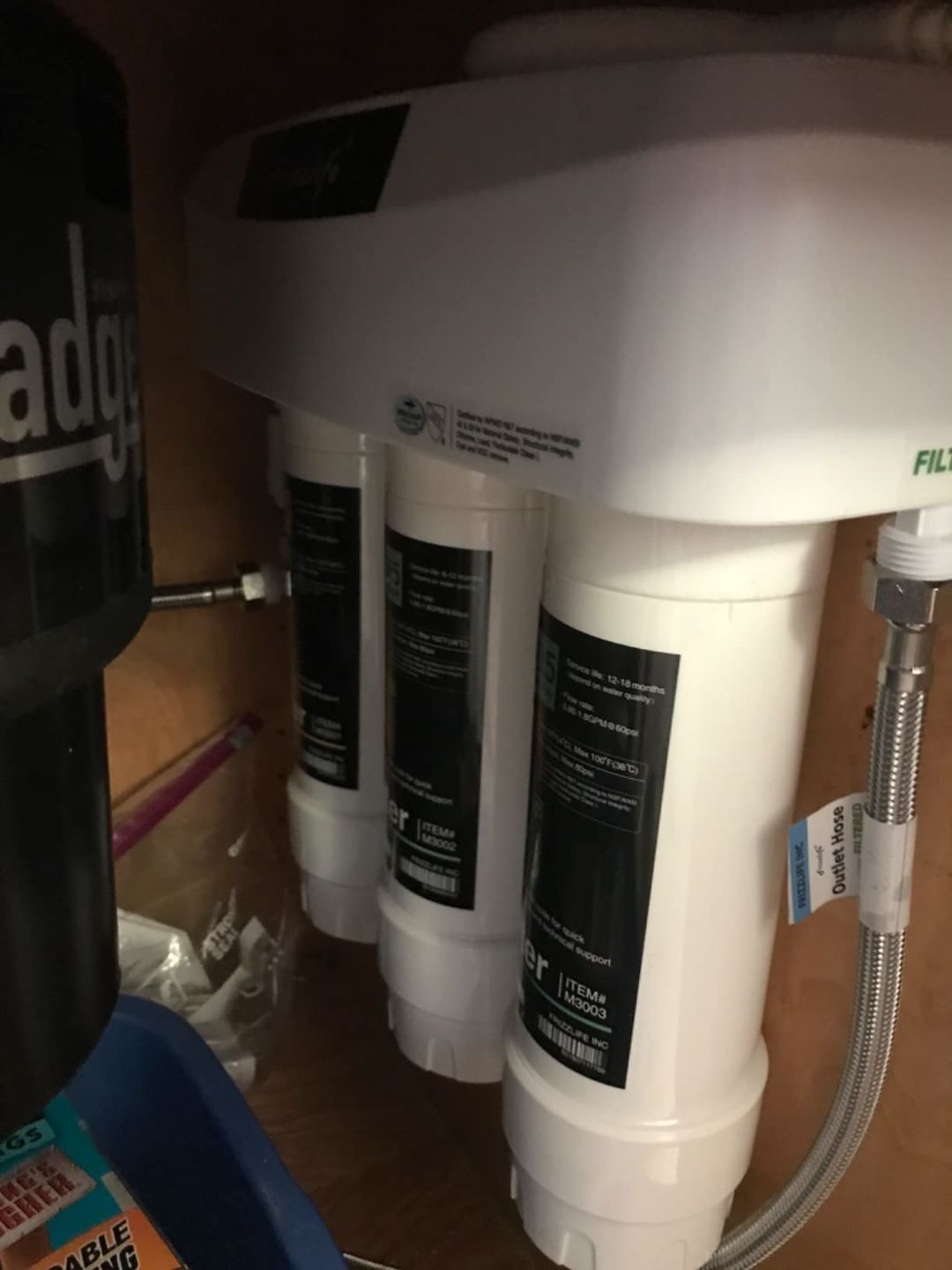 Customer photo review of Frizzlife 3-Stage Under Sink Water Filter System SK99-NEW, Direct Connect