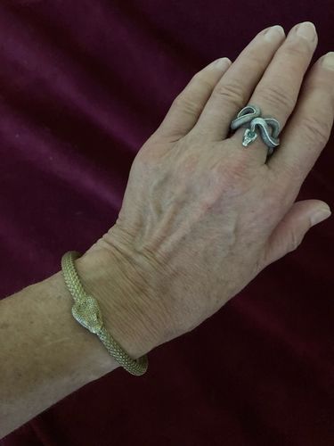 Customer photo review of Brass Ouroboros Bracelet