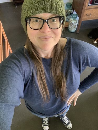 Customer photo review of Natural Vibe Brushed Top (Navy)