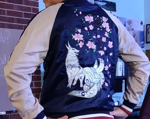 Customer photo review of Kitsune Nine Tailed Fox Sukajan Souvenir Jacket [Reversible]