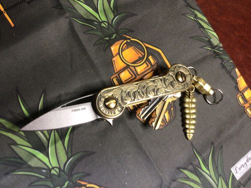 Customer photo review of Brass Rattlesnake Tail Pendant