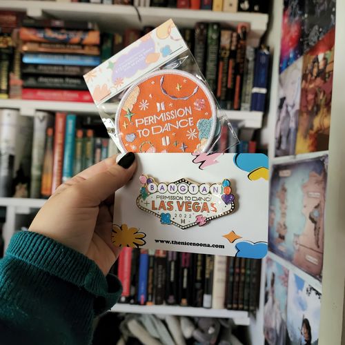 Customer photo review of BTS Permission to Dance Vegas Concert Enamel Pins