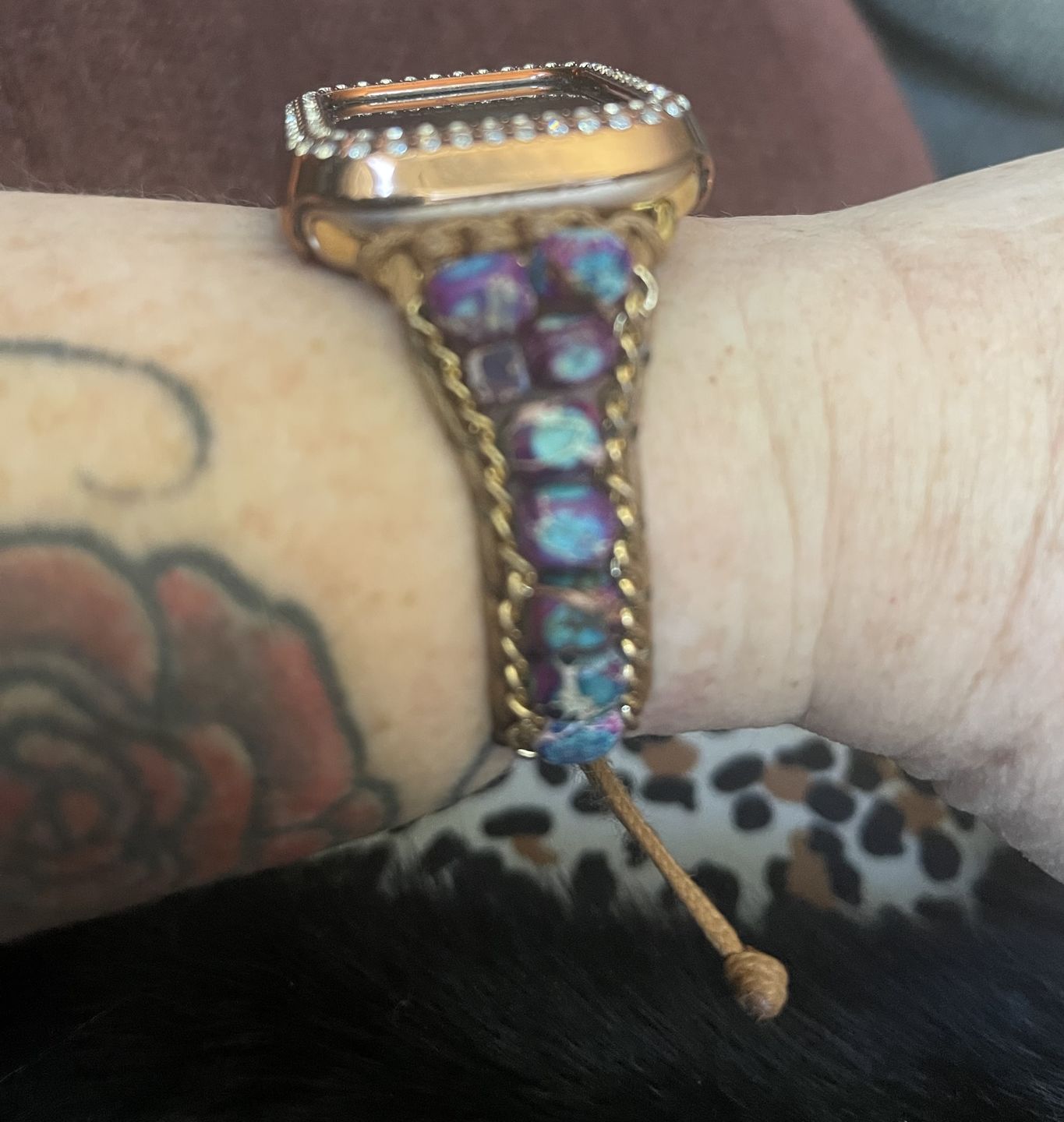 Customer photo review of Moonlight Jasper Apple Watch Strap