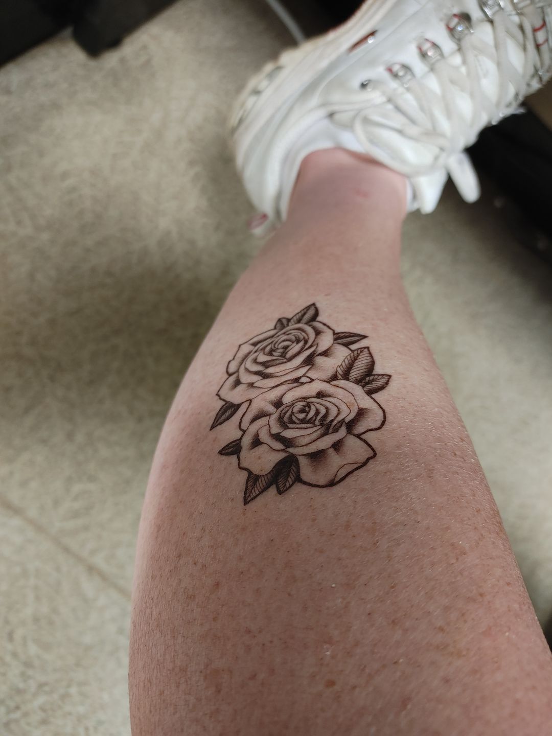 Customer photo review of Elegant Roses Tattoo