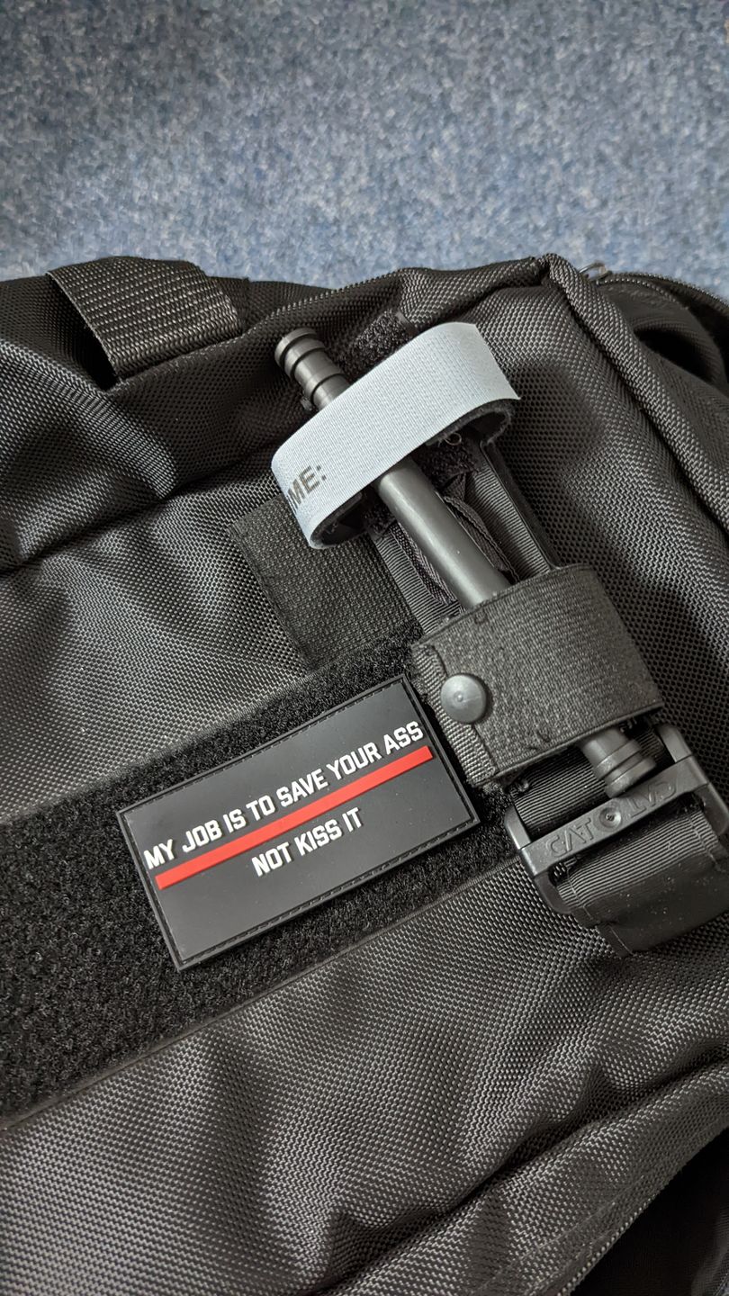 Customer photo review of MY JOB IS TO SAVE YOUR ASS Red Edition PVC-Patch