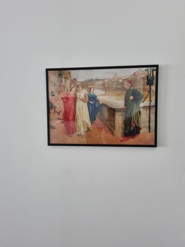 Customer photo review of Dante Meets Beatrice at Ponte Santa Trinita, vintage artwork by Henry Holiday, A3 (16x12") Poster Print
