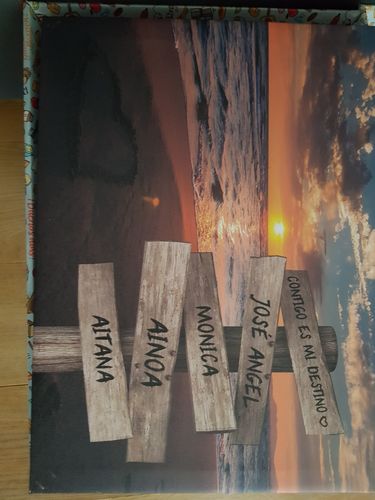 Customer photo review of Lienzo personalizado Corazon en la Playa