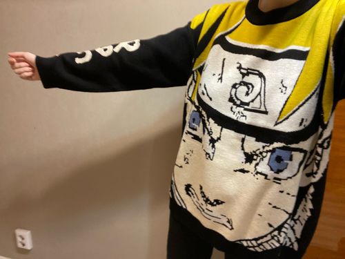 Customer photo review of Harajuku Style Naruto All Over Print Knit Sweater