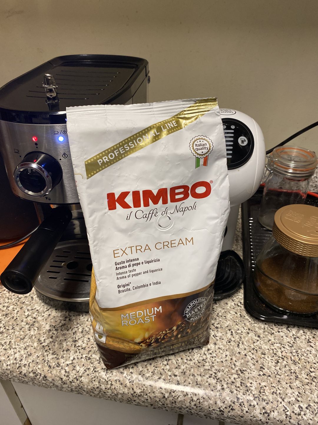 Customer photo review of Kimbo Espresso Extra Cream 1kg Grano Entero