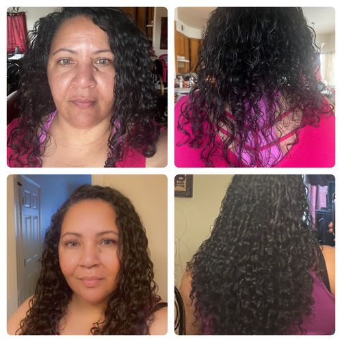 Customer photo review of Curly Ash Blonde