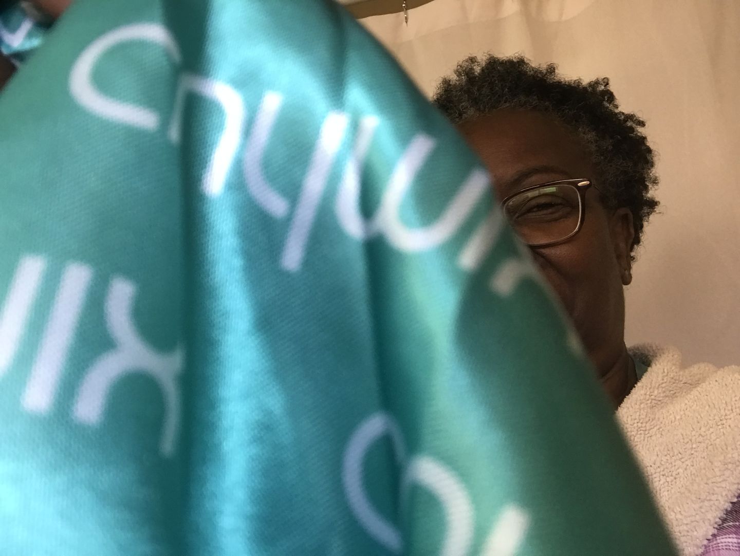 Customer photo review of CurlMix Satin Bonnet 2-in-1 Reversible with Adjustable Drawstring
