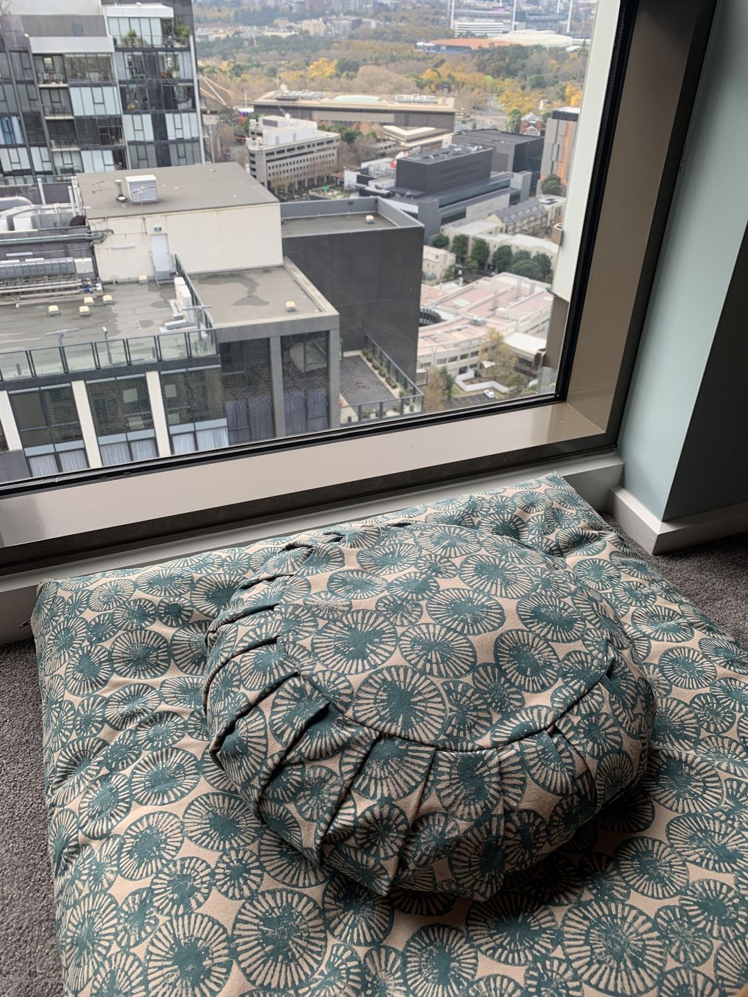 Customer photo review of Meditation Cushion - Teal Chakra Zabuton