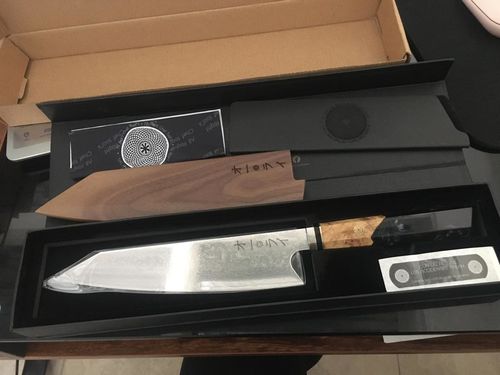Customer photo review of Cuchillo Kiritsuke Acero Damasco Japonés
