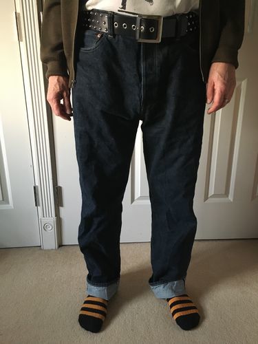 Customer photo review of 15 oz Heavyweight Selvedge Denim Jeans