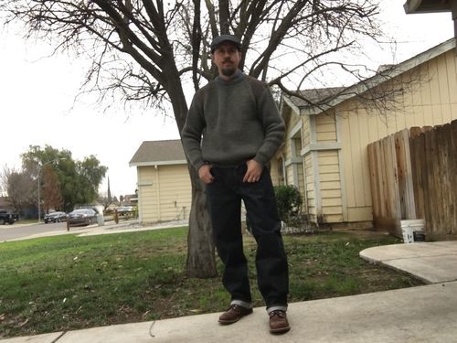 Customer photo review of 15 oz Heavyweight Selvedge Denim Jeans