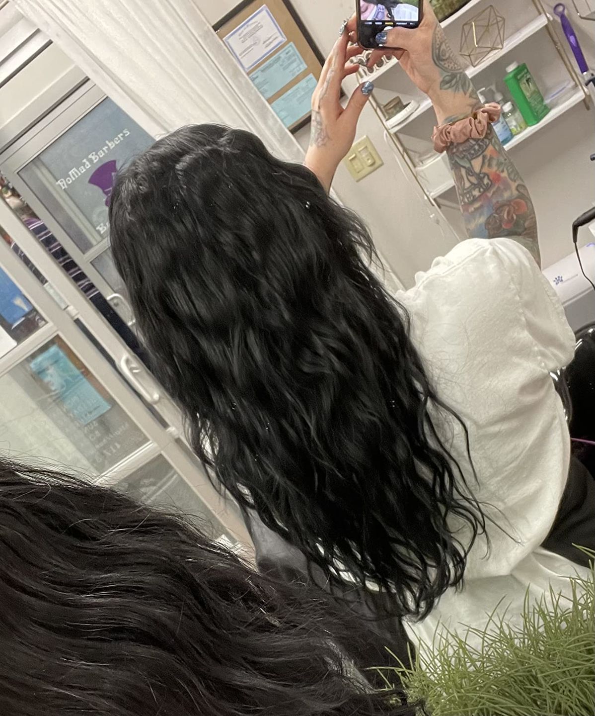 Customer photo review of Weft Hair Extensions Human Hair Weft Solid Jet Black #1