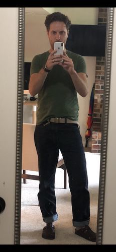 Customer photo review of 15 oz Heavyweight Selvedge Denim Jeans