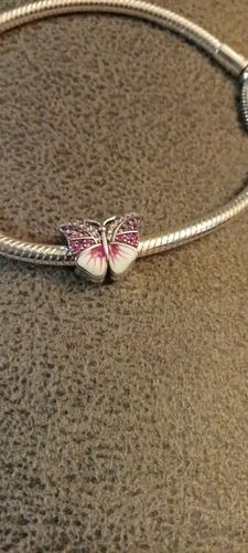 Customer photo review of 925 Sterling Silver Pink Spring Butterfly Charm
