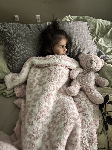 Customer photo review of Rose Pink & White Leopard Toddler